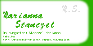 marianna stanczel business card